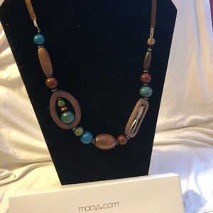 Multicolored fashion forward bead necklace